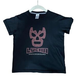 LUCHA WWW Underground Boys Black Tee Shirt Size Small